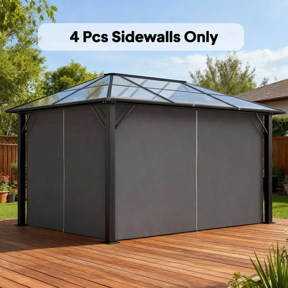10' x 12' Gazebo Sidewall Set, 4 Panels, Grey Gazebo Sidewalls at Gallery Canada