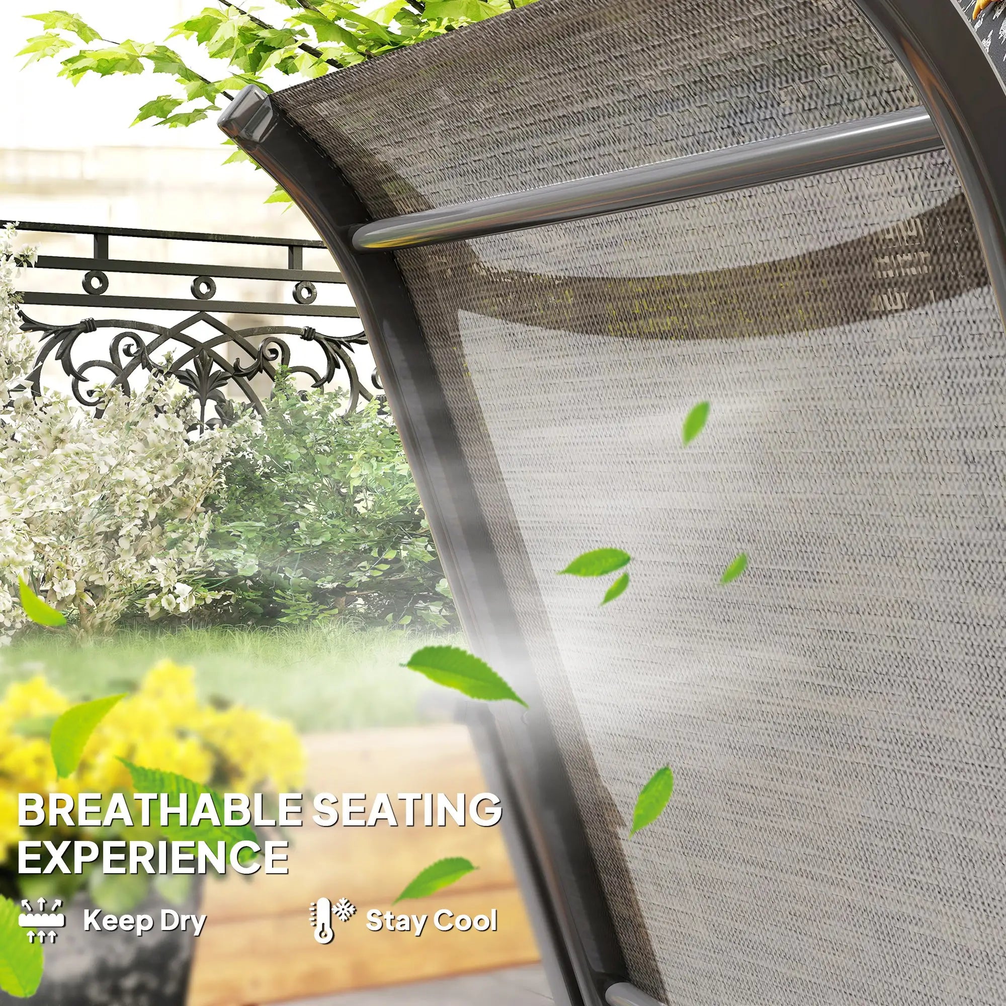 Patio Chairs Set of 2, High Backrest, for Backyard, Garden, Brown Bistro Sets at Gallery Canada