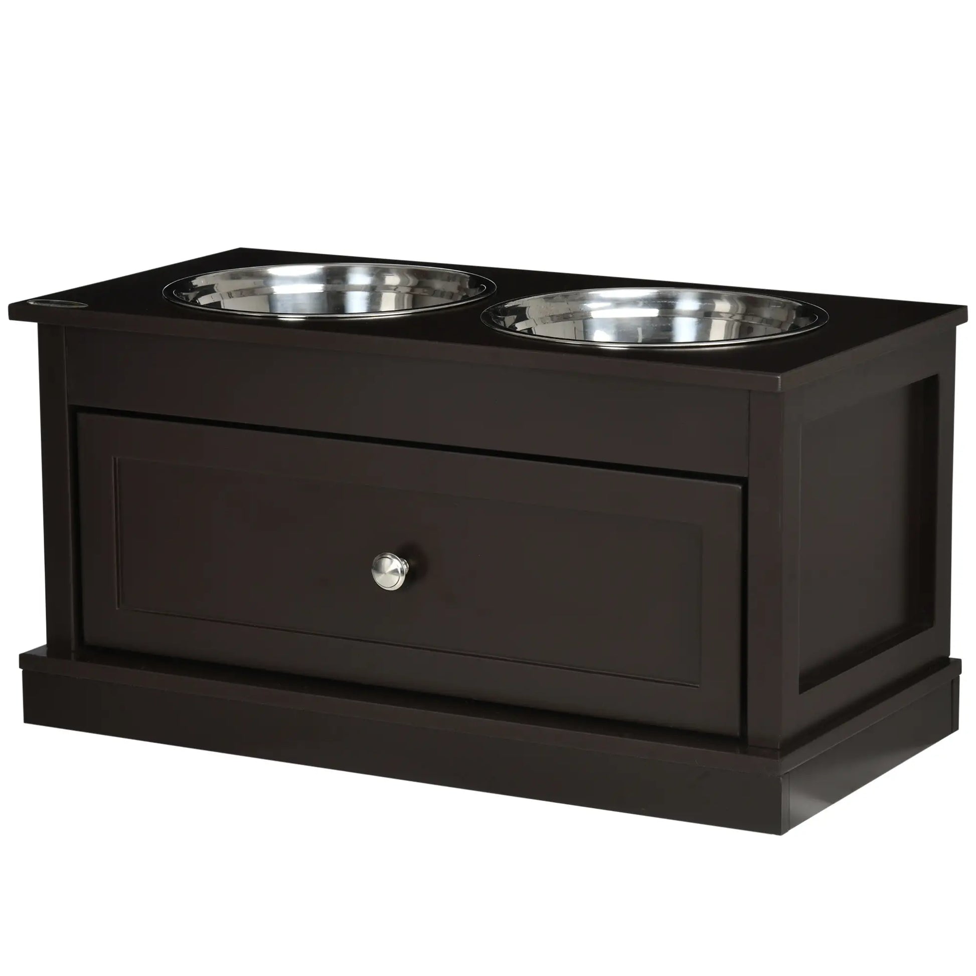 Elevated Dog Bowls with Storage, Large, Coffee Dog Bowls Coffee at Gallery Canada