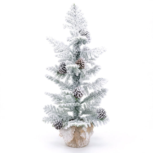 3FT Mini Tabletop Christmas Tree, Snow Flocked Palm PE Leaves, Green Christmas Tree Green at Gallery Canada