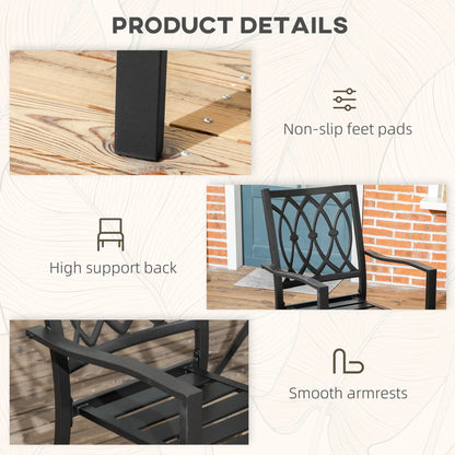 2 PCs Dining Chairs, Outdoor Armchairs, Stackable, Black Patio Chairs at Gallery Canada