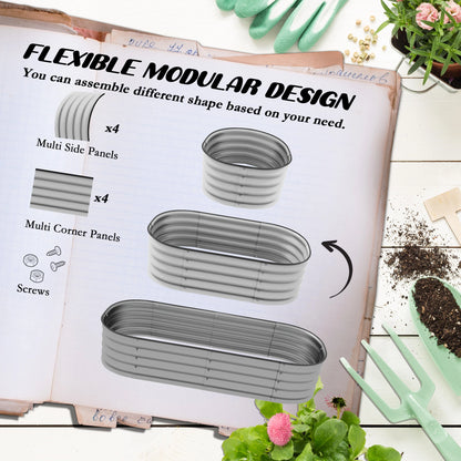 4.9 x 2 x 1ft Galvanized Raised Garden Bed, Metal Planter Box, Silver Galvanized Planter Boxes at Gallery Canada