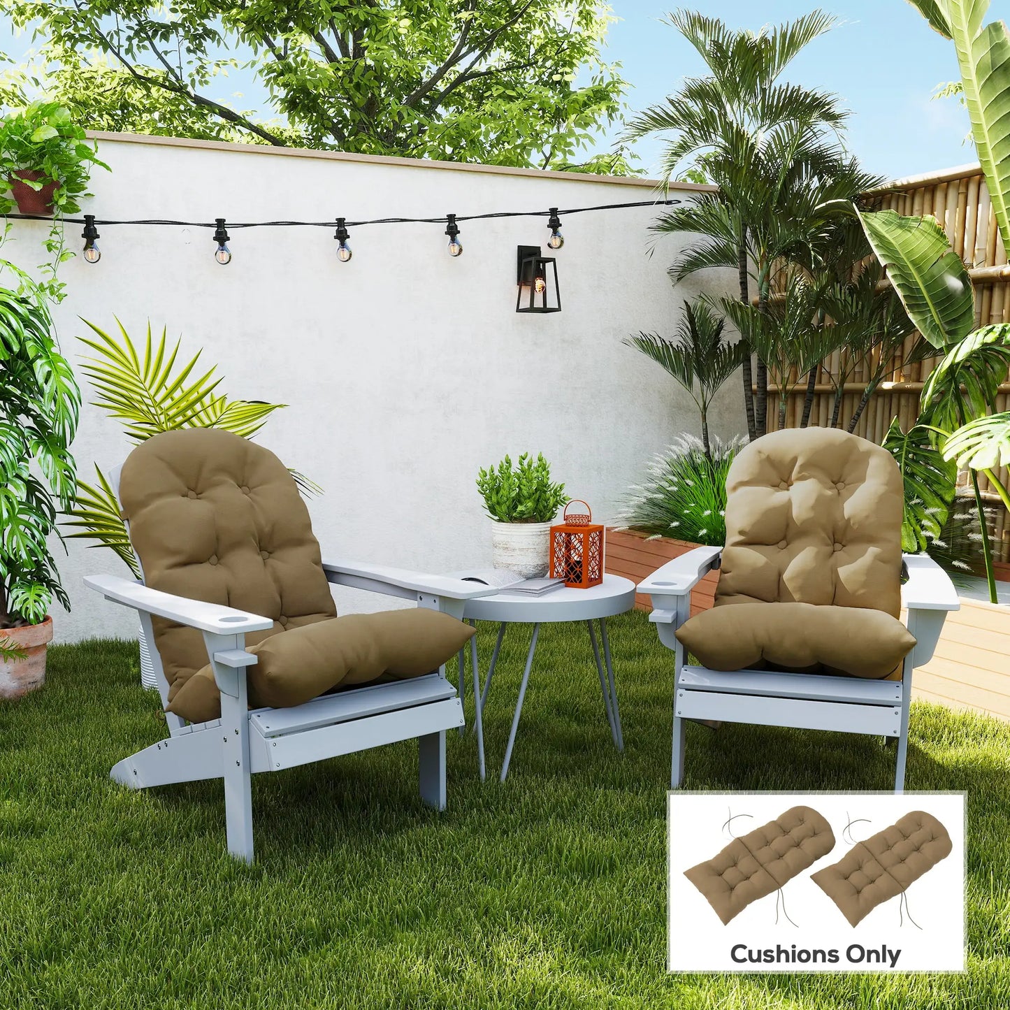 Adirondack Chair Cushions, Set of 2, Khaki Patio Chair Cushions at Gallery Canada
