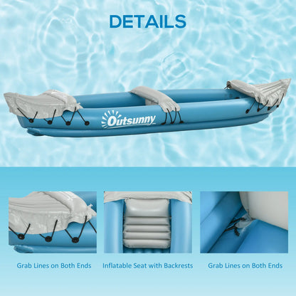 2-Person Inflatable Kayak, Foldable Fishing Boat, Aluminum Oars, Blue Water Sports & Boating Supplies at Gallery Canada