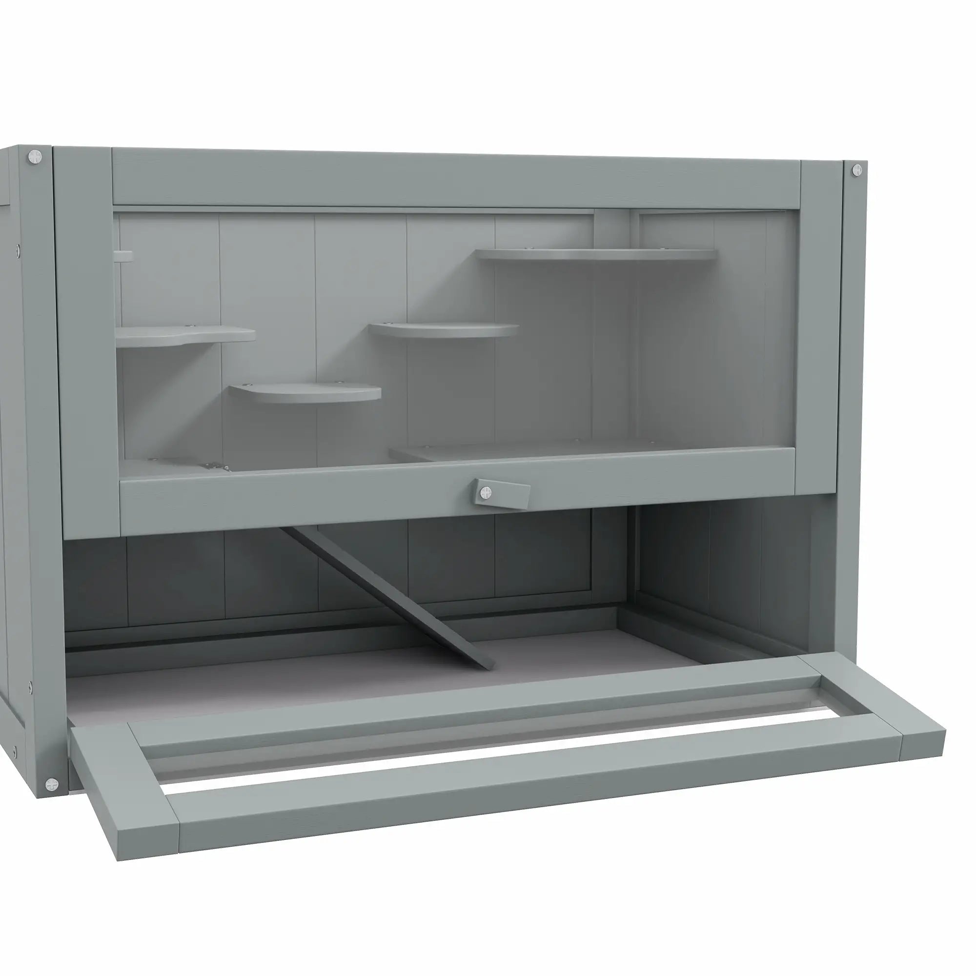 24 Inch Hamster Cage, 2 Levels, Openable Roof, Run Space, Grey Hamster Cages at Gallery Canada