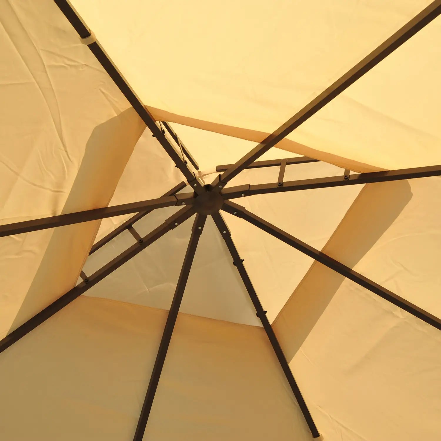 10x10ft Gazebo Canopy, Garden Shelter, Sun Shade with Curtains, Beige Gazebos at Gallery Canada