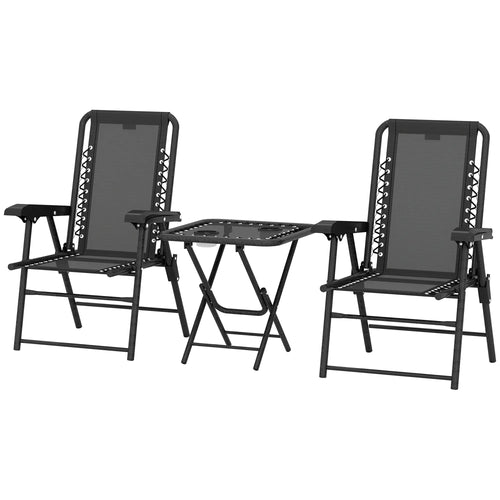 3-Piece Patio Bistro Set, Outdoor Folding Table & Chairs