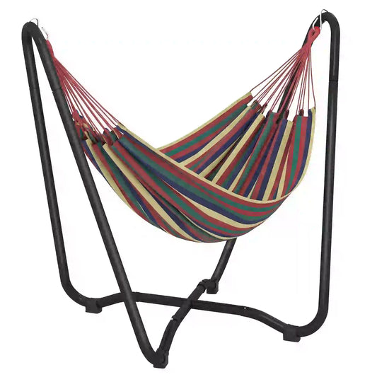 Patio Hammock With Stand, Fabric Outdoor Bed, Multi-Colored Hammocks with Stand Multi Colour at Gallery Canada