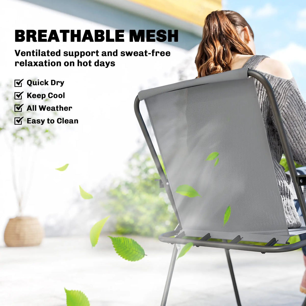 8 Piece Patio Table And Chairs Set, Tempered Glass Tabletop, Grey
