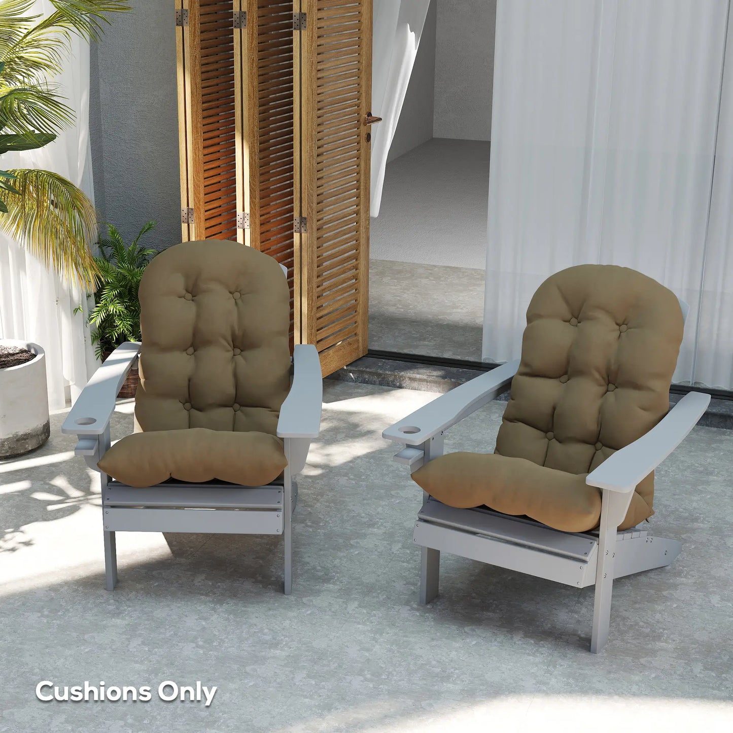 Adirondack Chair Cushions, Set of 2, Khaki Patio Chair Cushions at Gallery Canada