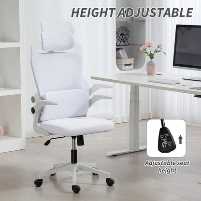 High Back Office Chair, Mesh Computer Chair, Adjustable Height, Cream White Office Chairs at Gallery Canada