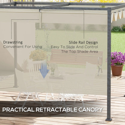 10' x 7' Patio Pergola, Retractable Canopy, Outdoor Sun Shelter, Cream White Pergolas at Gallery Canada