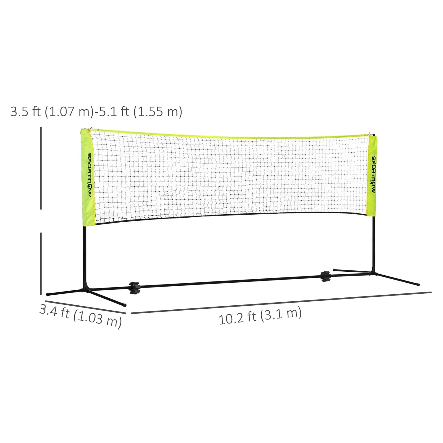 10ft Adjustable Badminton Net, With Carry Bag, Yellow Badminton at Gallery Canada