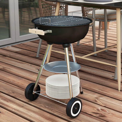 Portable Charcoal BBQ Grill, Steel Outdoor Cooker With Lid, Black Charcoal BBQ Grils at Gallery Canada