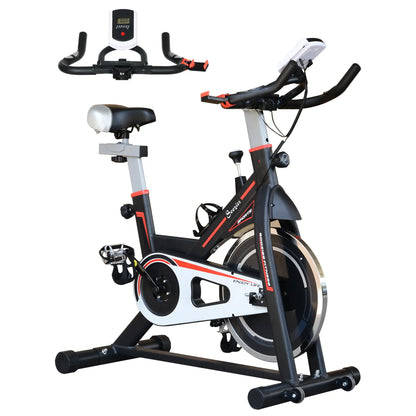 Upright Stationary Exercise Bike, Adjustable Resistance, LCD Monitor, Black Exercise & Stationary Bikes Black at Gallery Canada