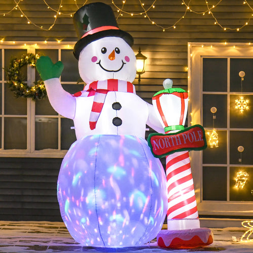 7.9ft Inflatable Snowman Decoration, Lighted, Indoor Outdoor