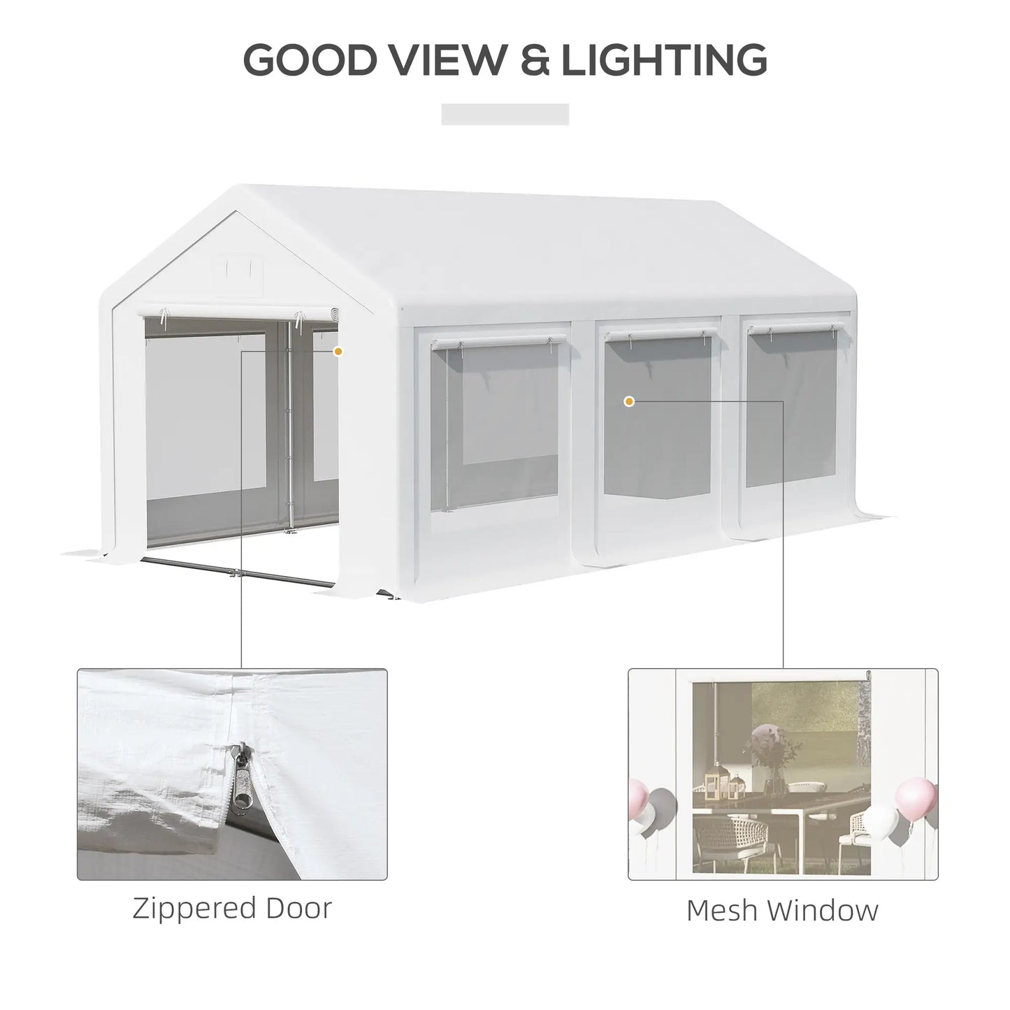 20' x 10' Party Tent Canopy, Gazebo with Removable Side Walls, White Canopy Tents at Gallery Canada