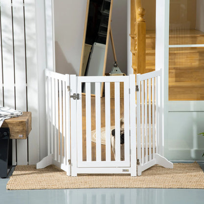 31.5"H Foldable Dog Gate with Door, 3 Panels, White Houses, Kennels & Pens at Gallery Canada