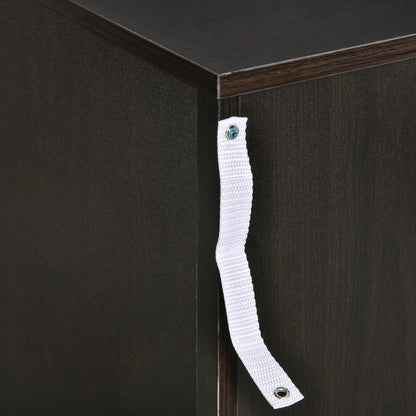 Modern Night Stand, 3 Drawers, Metal Rail, Dark Brown Bedside Tables at Gallery Canada