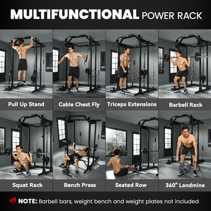 Multi-Functional Power Rack, Smith Machine Cable Crossover System Power Towers at Gallery Canada