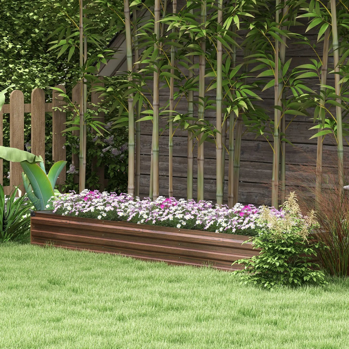 8'x2'x1' Galvanized Raised Bed, Elevated Planter Box, Dark Brown Raised Garden Beds at Gallery Canada