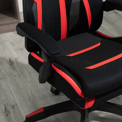 Racing Gaming Chair, Ergonomic Computer Chair with Footrest, Headrest, Black, Red Video Game Chairs at Gallery Canada