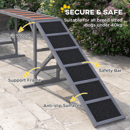 Dog Agility Ramp With Safety Bar, Non-Slip Surface, Gray Dog Agility Training Equipment at Gallery Canada