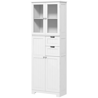 Tall Bathroom Storage Cabinet, Adjustable Shelves, White Bathroom Cabinets White at Gallery Canada