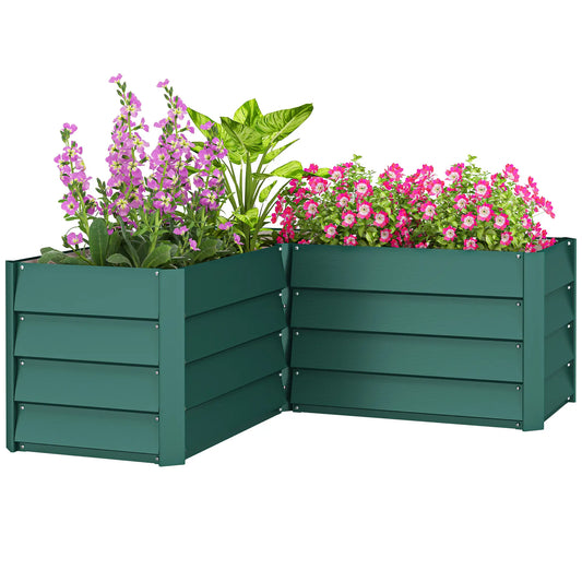 45" x 45" x 17" L-Shaped Galvanized Steel Raised Garden Bed