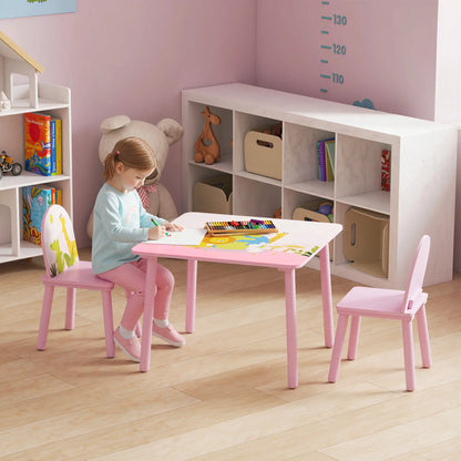 Kids Table and Chair Set, Toddler Table and 2 Chairs, Pink Kids Table Sets at Gallery Canada