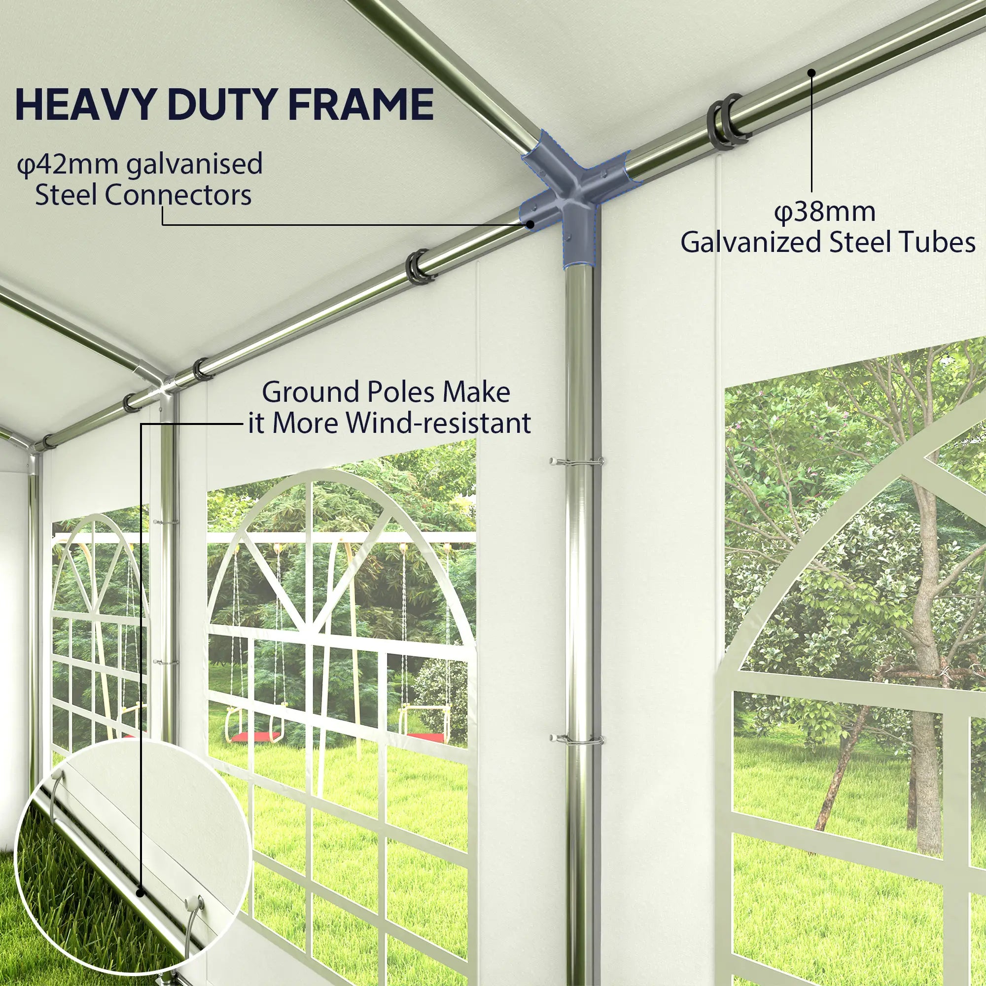 19.6' x 26' Heavy Duty Party Tent, Outdoor Canopy with Removable Sidewalls Canopy Tents at Gallery Canada
