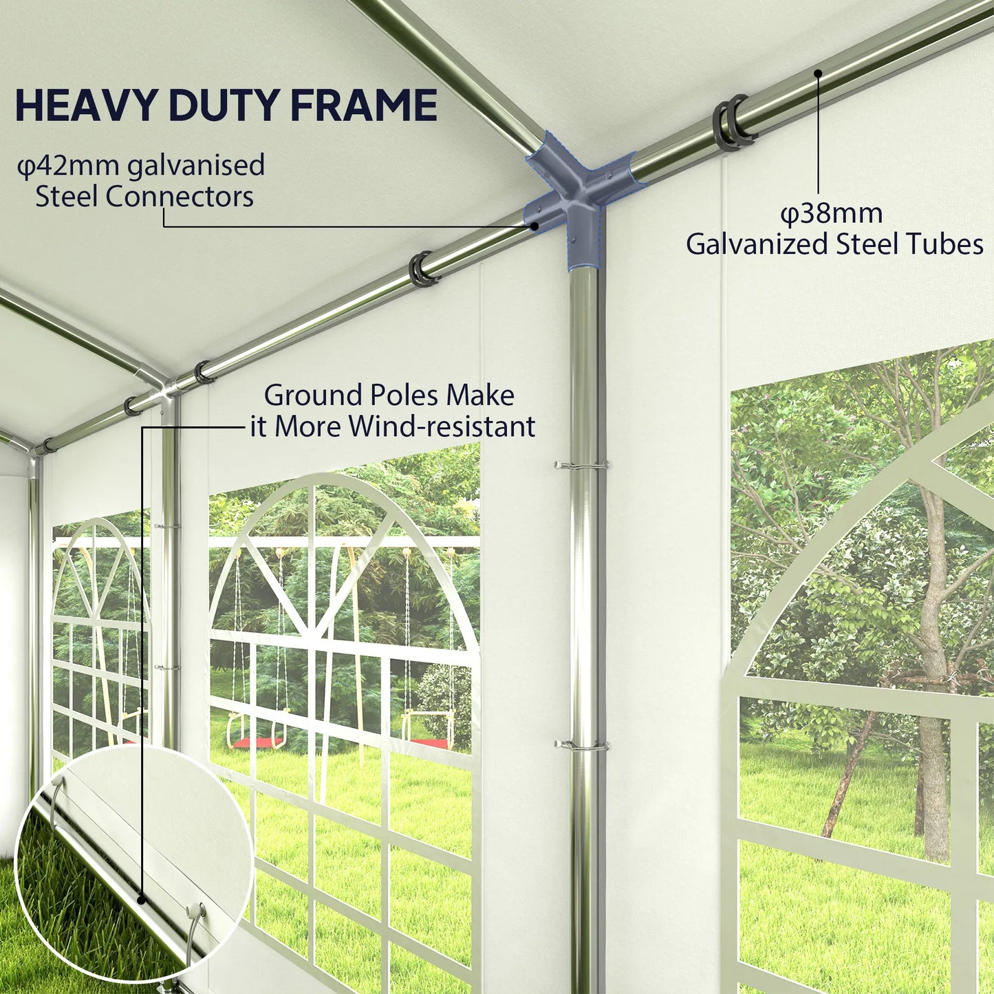 19.6' x 26' Heavy Duty Party Tent, Outdoor Canopy with Removable Sidewalls Canopy Tents at Gallery Canada