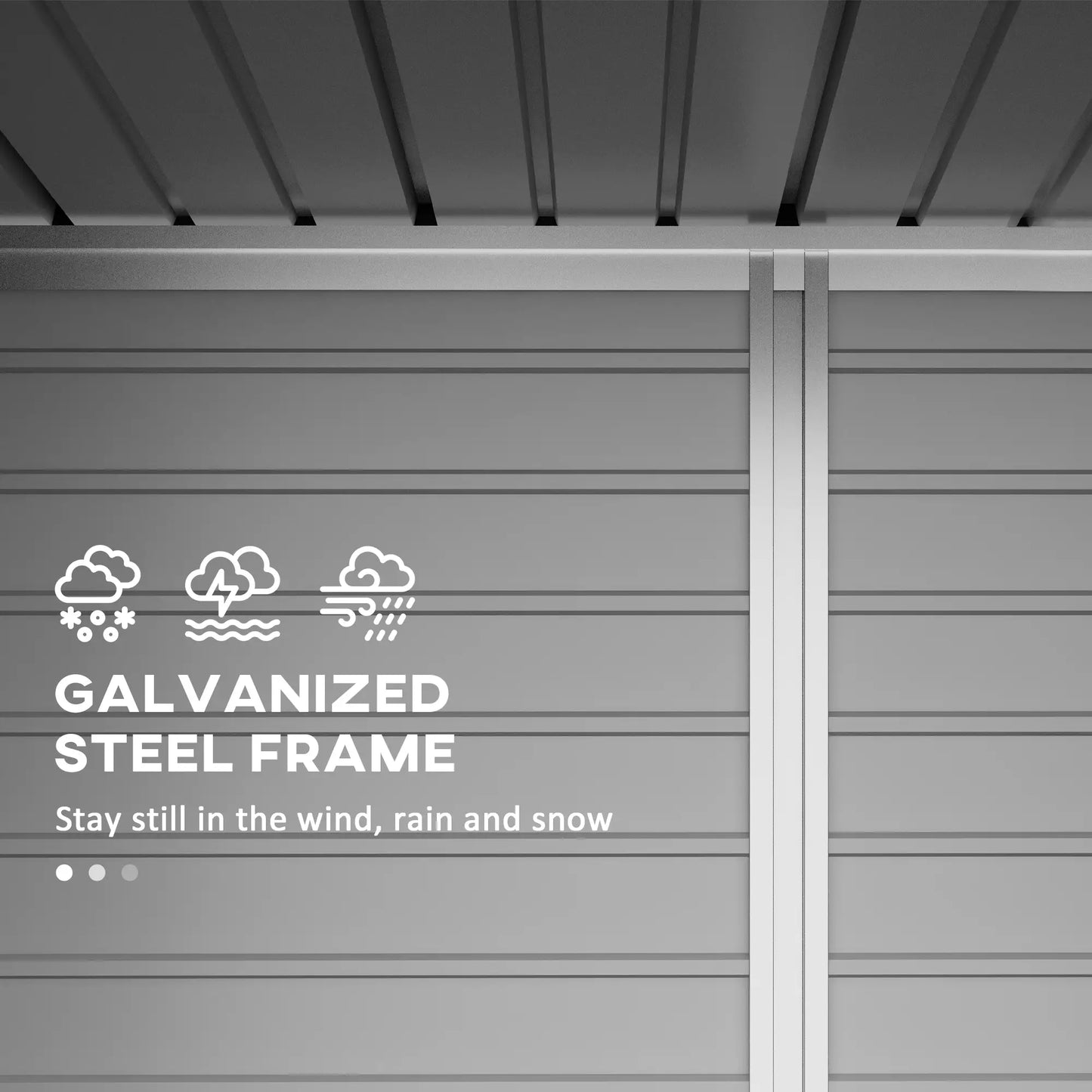 6 x 4FT Galvanized Metal Garden Shed, Double Doors, 2 Vents, Grey Sheds at Gallery Canada