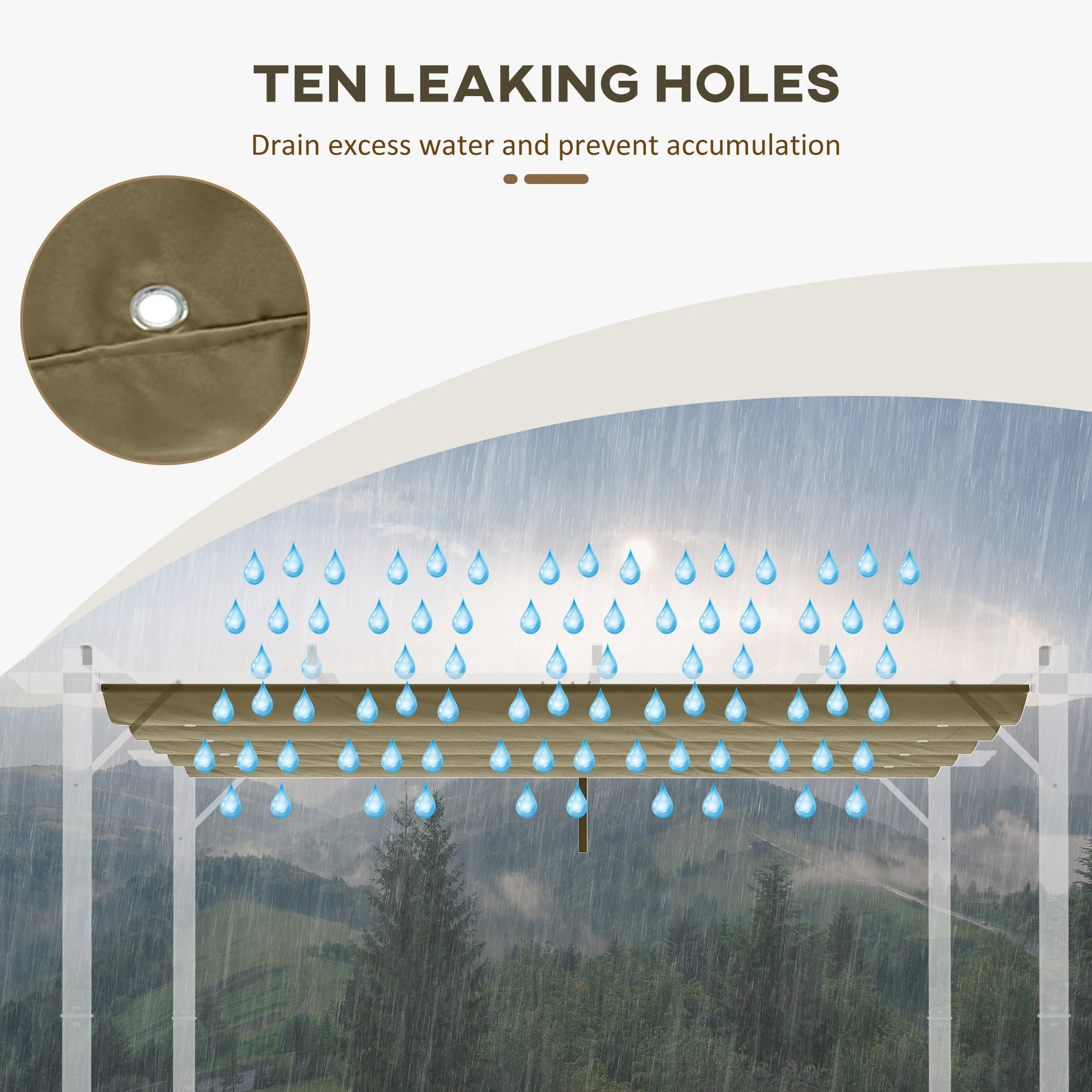 Retractable Pergola Canopy, 10' x 10', Tan Gazebo Canopy Replacement at Gallery Canada