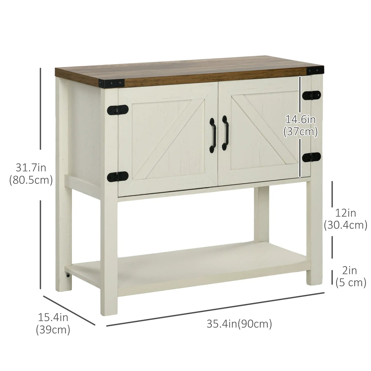 Farmhouse Kitchen Storage Cabinet, Free Standing Sideboard, White Storage Cabinets at Gallery Canada