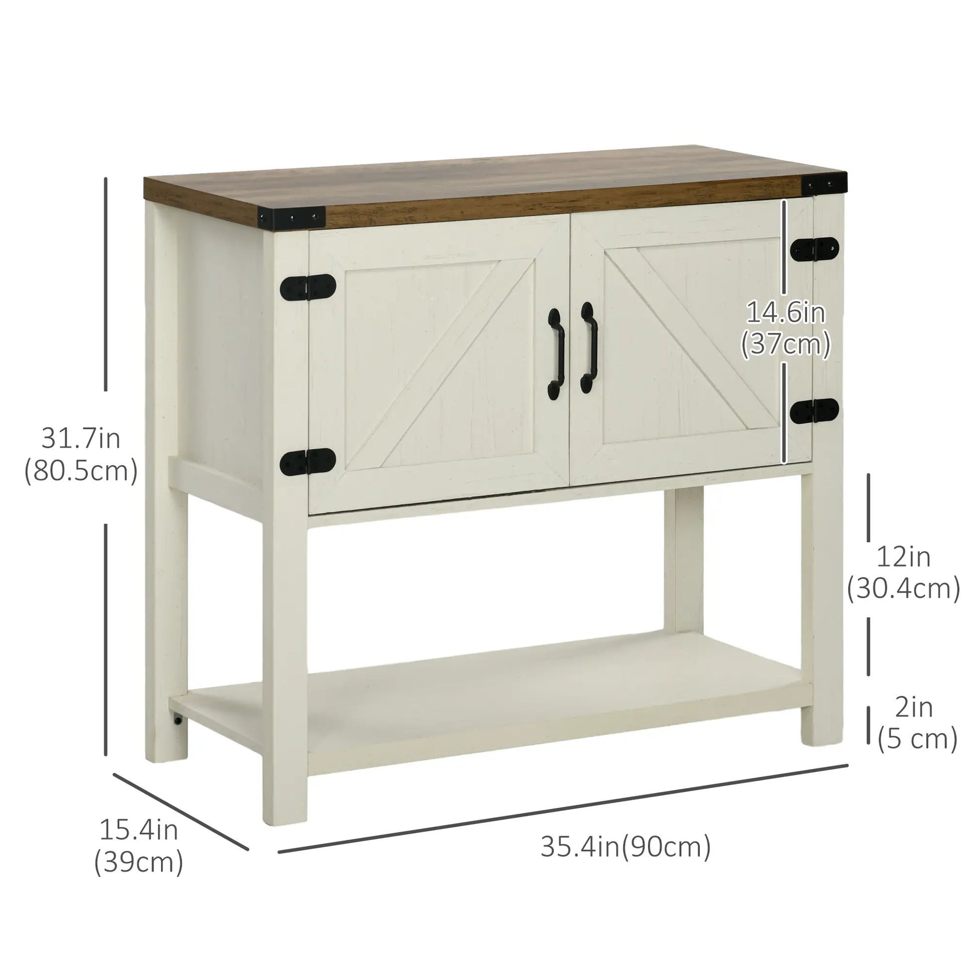 Farmhouse Kitchen Storage Cabinet, Free Standing Sideboard, White Storage Cabinets at Gallery Canada