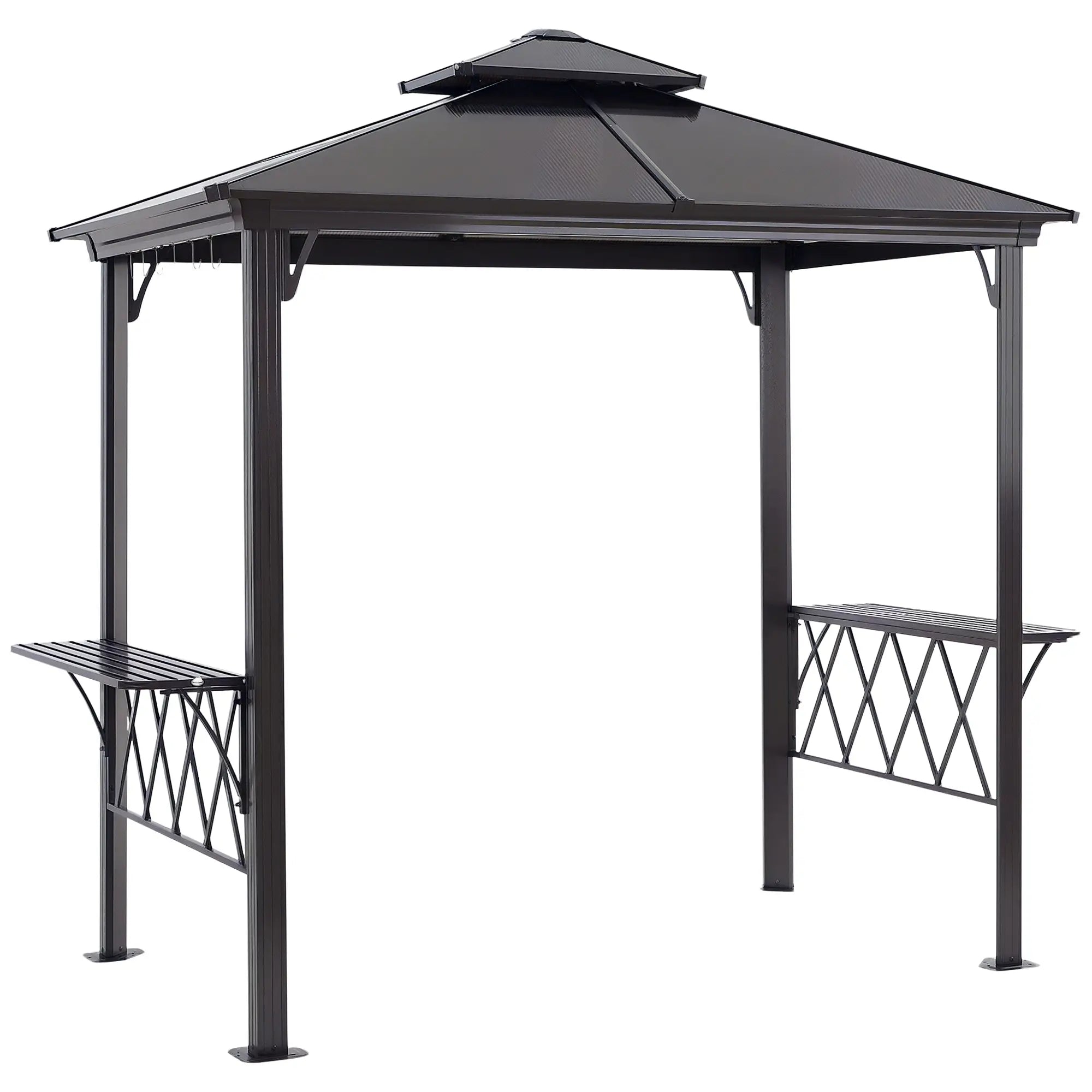 Outdoor Hardtop Grill Gazebo, BBQ Canopy With 6 Hooks, Double Vented PC Roof BBQ Grill Gazebos at Gallery Canada