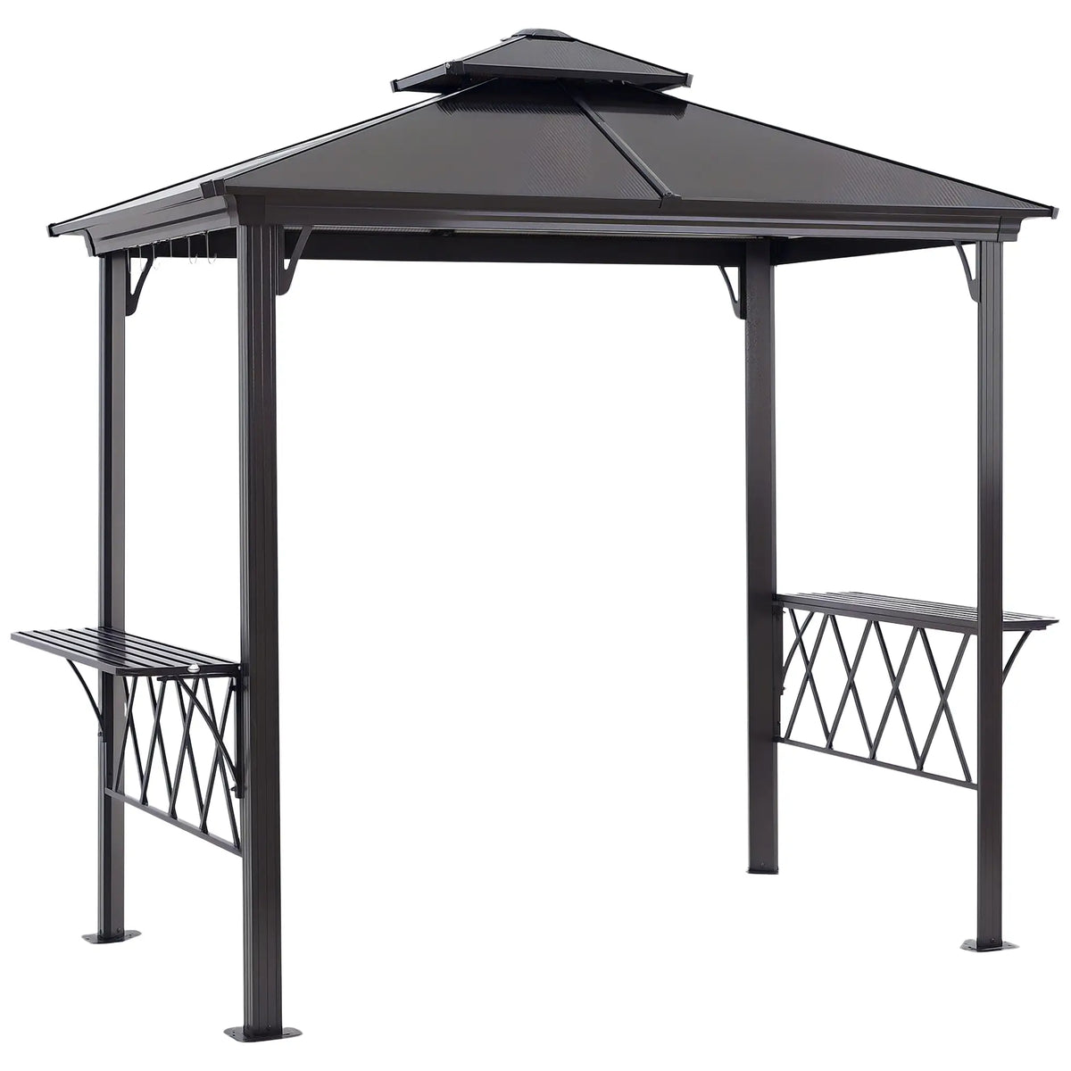 Outdoor Hardtop Grill Gazebo, BBQ Canopy With 6 Hooks, Double Vented PC Roof BBQ Grill Gazebos at Gallery Canada