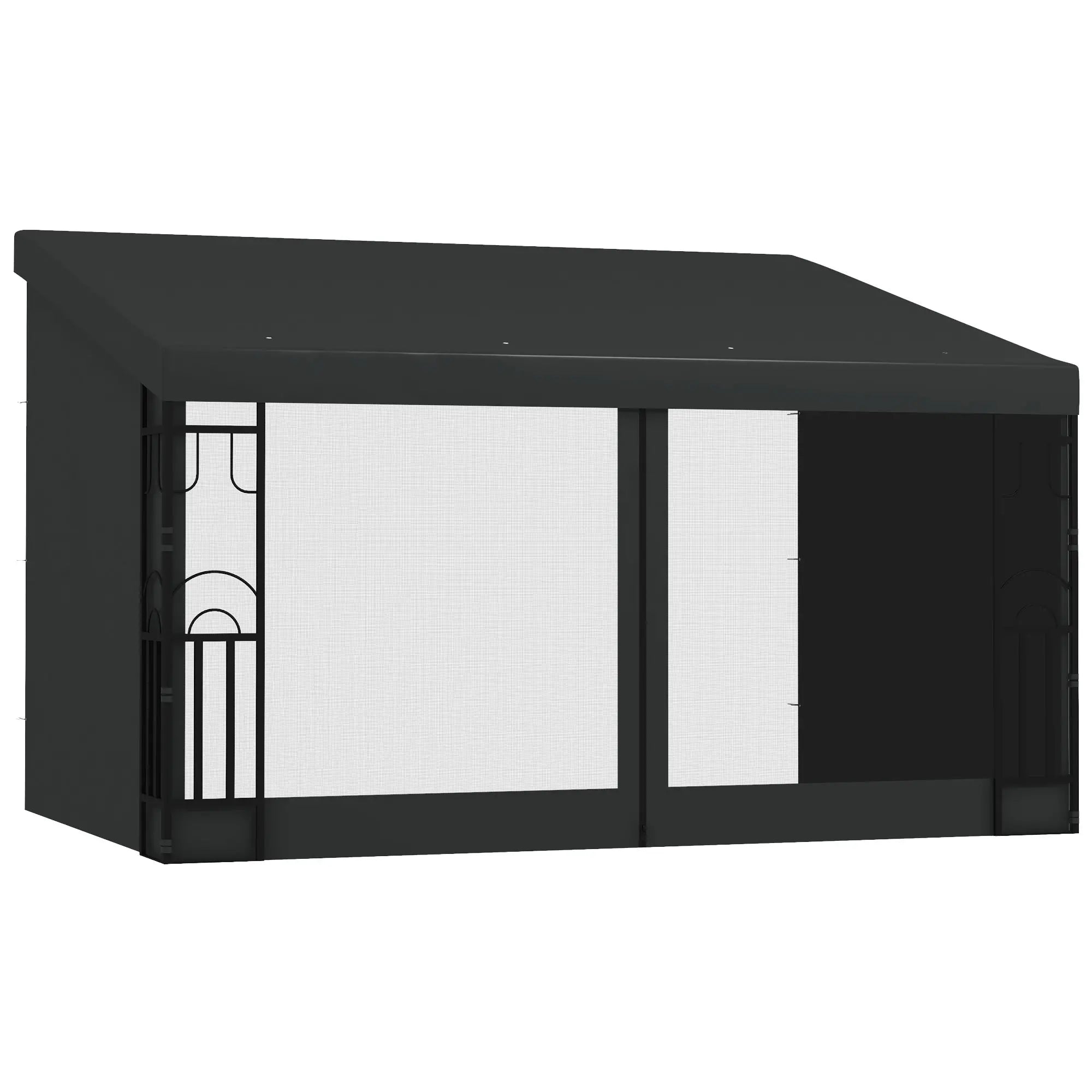 10' x 13' Wall Pergola, Outdoor Gazebo, UV Resistant, Dark Grey Pergolas at Gallery Canada