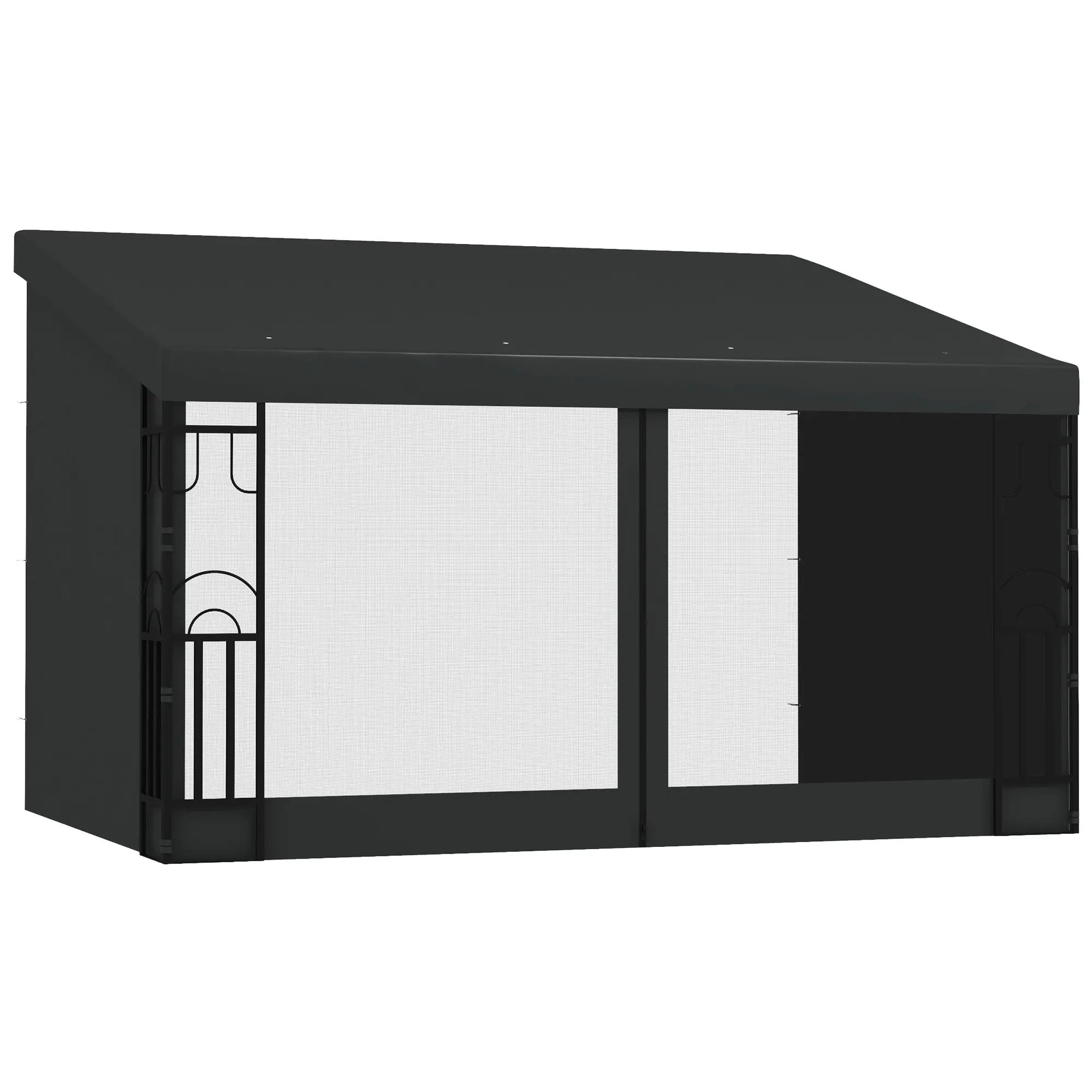 10' x 13' Wall Pergola, Outdoor Gazebo, UV Resistant, Dark Grey Pergolas at Gallery Canada