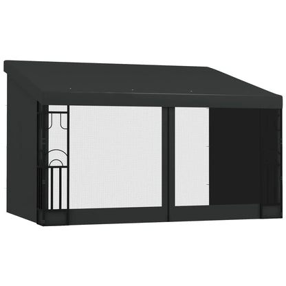 10' x 13' Wall Pergola, Outdoor Gazebo, UV Resistant, Dark Grey Pergolas at Gallery Canada