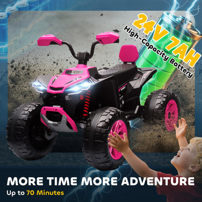 2-Seater All-Terrain 4 Wheeler, 24V Kids ATV, Electric Quad Car, Pink Electric Toy Cars at Gallery Canada