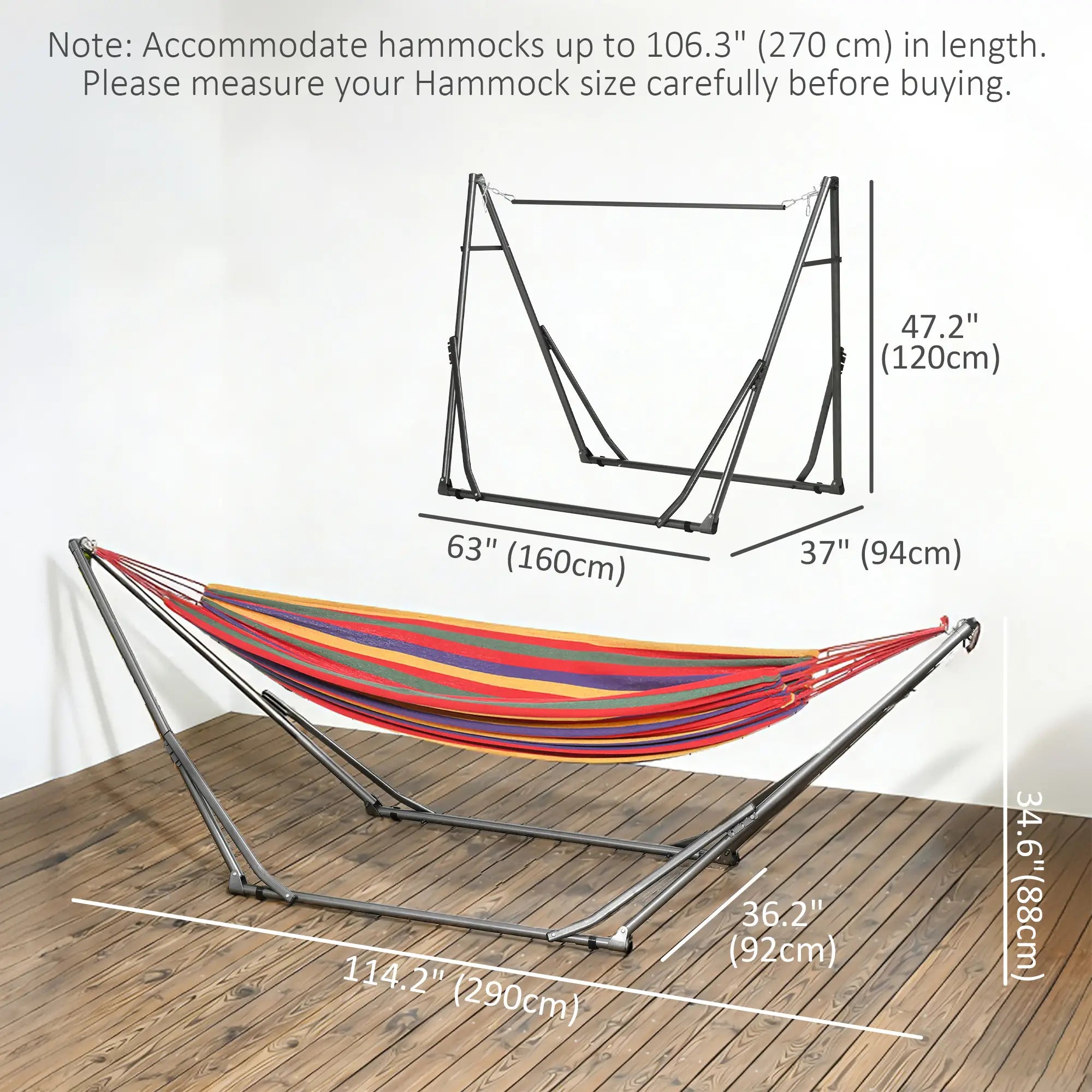 Portable Hammock Stand 3-In-1 Hanging Chair Rack, Black Hammock Stands at Gallery Canada