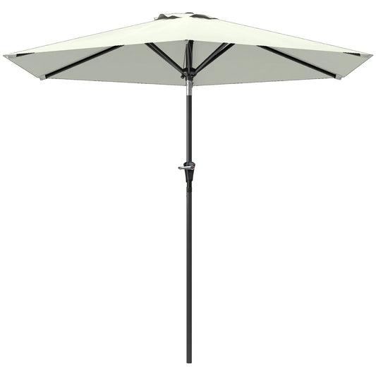 Patio Sun Umbrella, 6 Ribs, Cream White Patio Umbrellas Cream at Gallery Canada