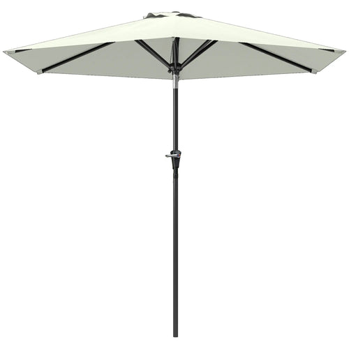 Patio Sun Umbrella, 6 Ribs, Cream White