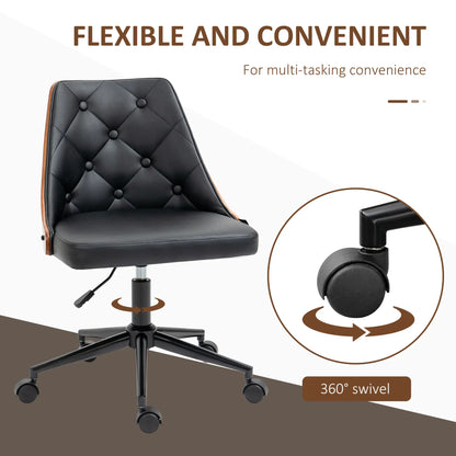 PU Leather Office Chair, 360 Swivel Wheels, Adjustable Height, Black Office Chairs at Gallery Canada