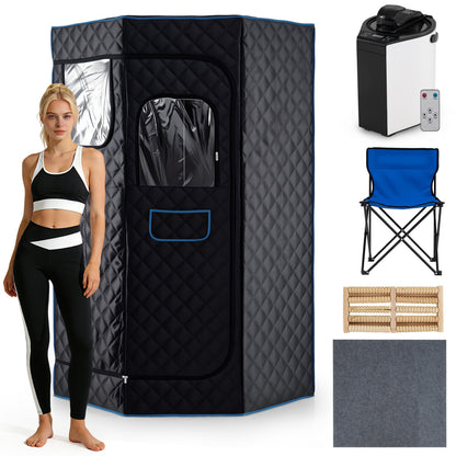 3L Portable Steam Sauna, Fast Heat, 9-Level Remote, Folding Chair, Black Sauna at Gallery Canada