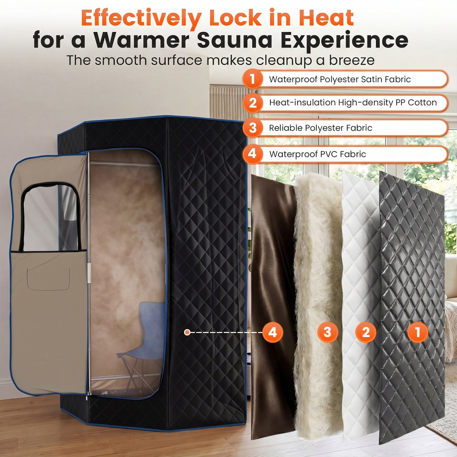 3L Portable Steam Sauna, Fast Heat, 9-Level Remote, Folding Chair, Black Sauna at Gallery Canada