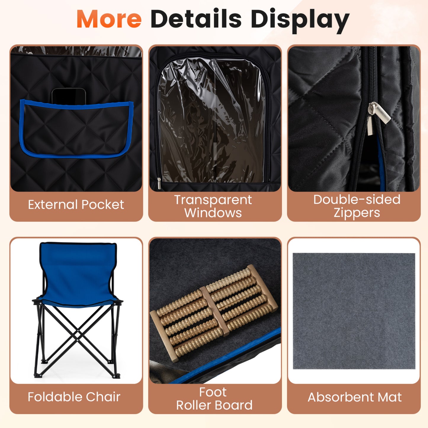 3L Portable Steam Sauna, Fast Heat, 9-Level Remote, Folding Chair, Black Sauna at Gallery Canada