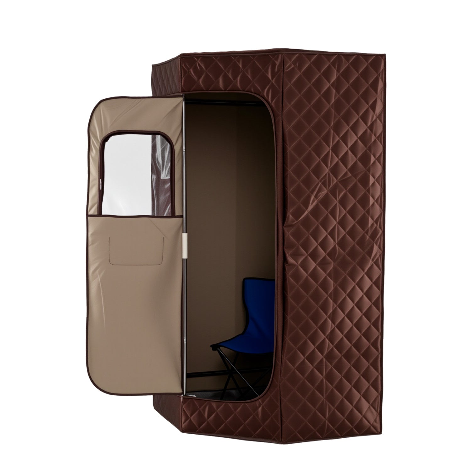3L Portable Steam Sauna, Fast Heat, 9-Level Remote, Folding Chair, Brown Sauna Brown at Gallery Canada